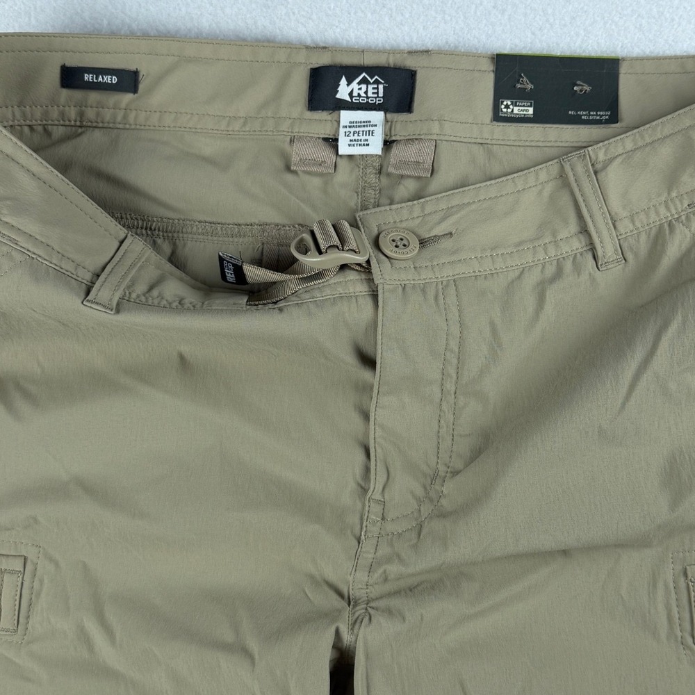 REI Women's Convertible Hiking Outdoor Relaxed Fit Pants Beige 12P - Picture 7 of 11